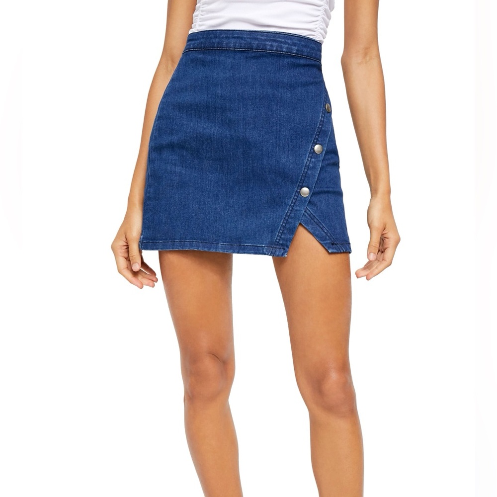 We The Free/Free People Notched Denim Skirt